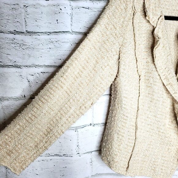 CAbi Style 985 Chenille Tweed Blazer Beige Small estate jacket - Picture 3 of 8